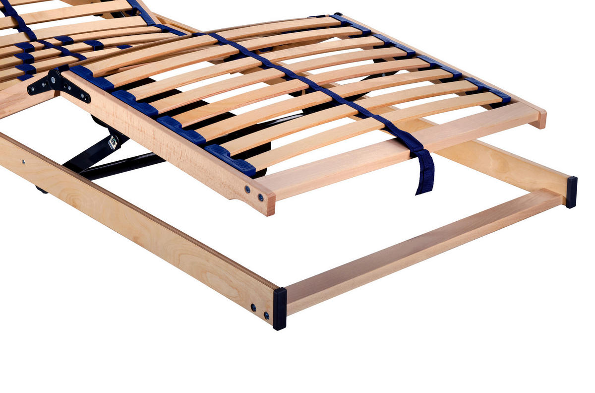 ELEKTRISCHER LATTENROST 90/200 cm Kopfteil, Fußteil, Mittelzone verstellbar, Birke  - Birkefarben/Buchefarben, Basics, Holz/Kunststoff (90/200cm) - Sleeptex