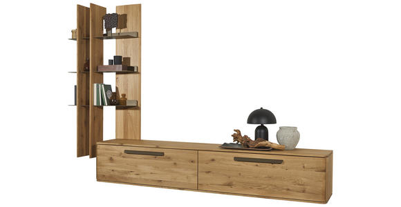 WOHNWAND  in Bronzefarben, Wildeiche  256,7/206,6/37,1 cm  - Wildeiche/Bronzefarben, Natur, Holz/Metall (256,7/206,6/37,1cm) - Valnatura