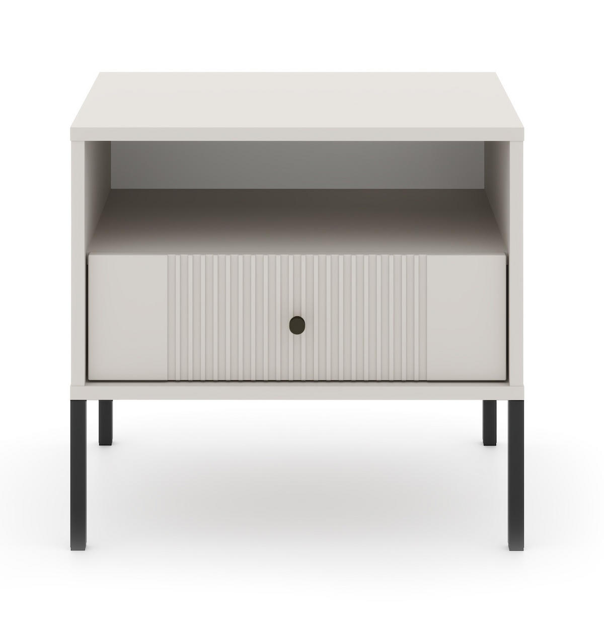 NACHTSCHRANK 54/39/50,5 cm  - Kaschmir/Schwarz, Design, Holzwerkstoff/Metall (54/39/50,5cm) - Boxxx