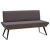 SITZBANK 140/87/64 cm Webstoff Schwarz, Eichefarben, Dunkelbraun Eiche massiv Metall  - Eichefarben/Dunkelbraun, Design, Holz/Textil (140/87/64cm) - Voleo
