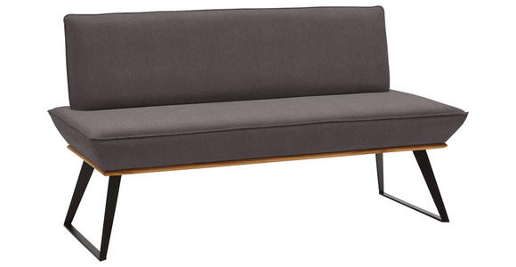 SITZBANK 180/87/64 cm  in Schwarz, Eichefarben, Dunkelbraun  - Eichefarben/Dunkelbraun, Design, Holz/Textil (180/87/64cm) - Voleo