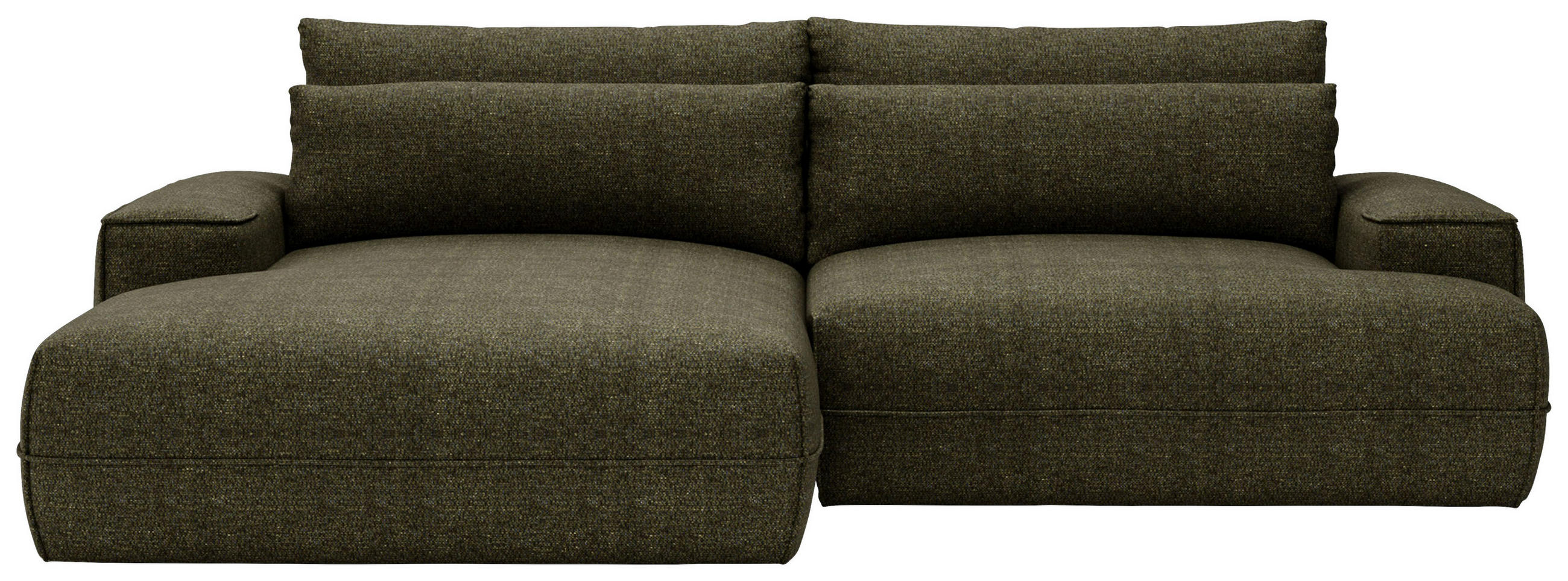 ECKSOFA Grün Struktur  - Schwarz/Grün, Design, Kunststoff/Textil (156/272cm) - Livetastic