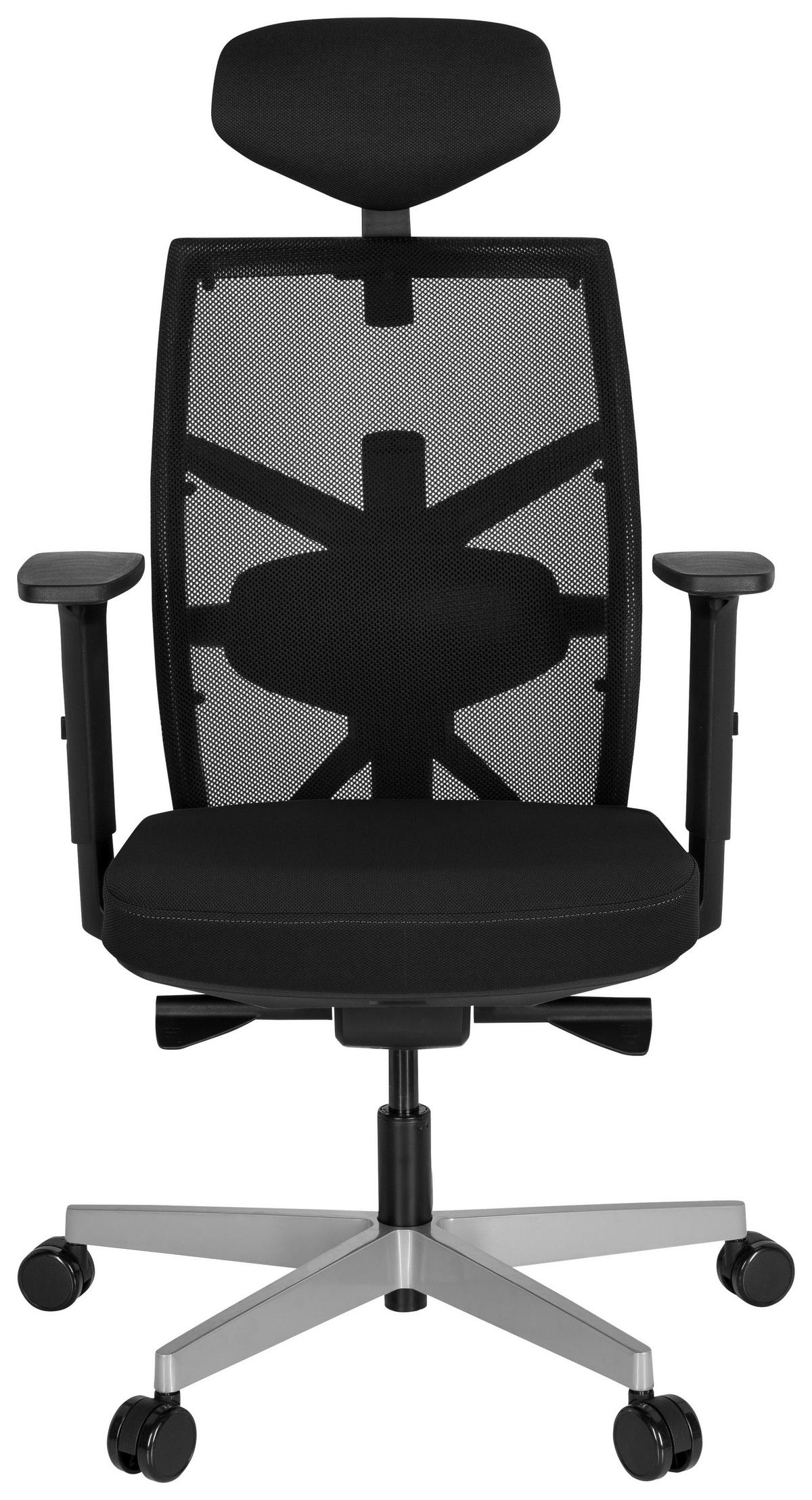 SNURRSTOL  i nätklädsel, flatväv svart  - aluminiumfärg/svart, Modern, metall/textil (68/136/65cm) - MID.YOU