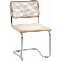 SCHWINGSTUHL  in Stahl  - Chromfarben/Beige, Design, Holz/Metall (46/82/48cm) - Livetastic