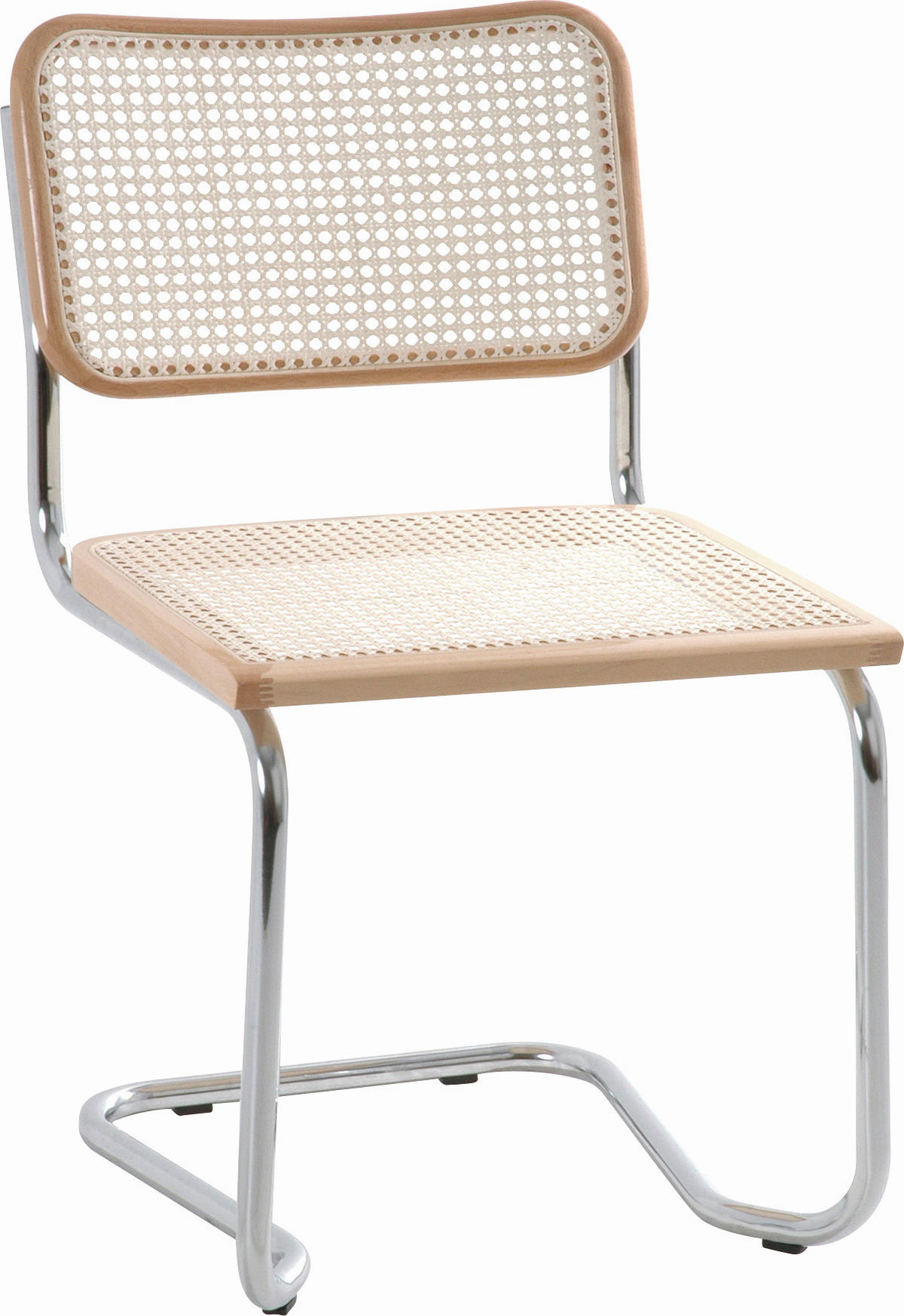 SCHWINGSTUHL  in Stahl  - Chromfarben/Beige, Design, Holz/Metall (46/82/48cm) - Livetastic