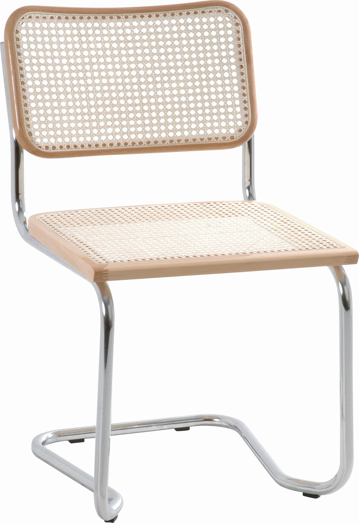 P & B Schwingstuhl Wiener Geflecht Natur, Chrom, Beige 46x82x48 cm