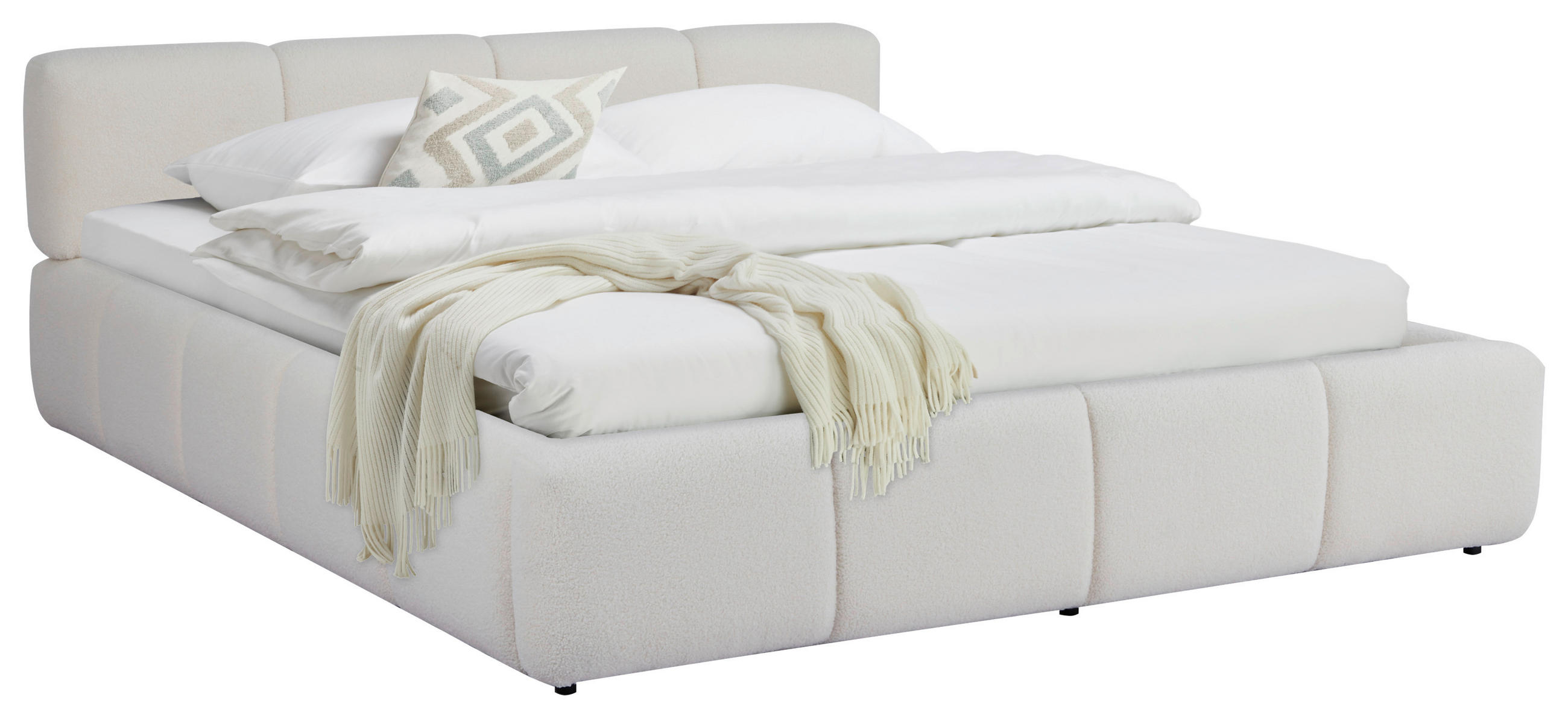 TAPECIRANI KREVET   180/200 cm   bež  - prirodne boje/bež, Moderno, drvo/tekstil (180/200cm) - Livetastic