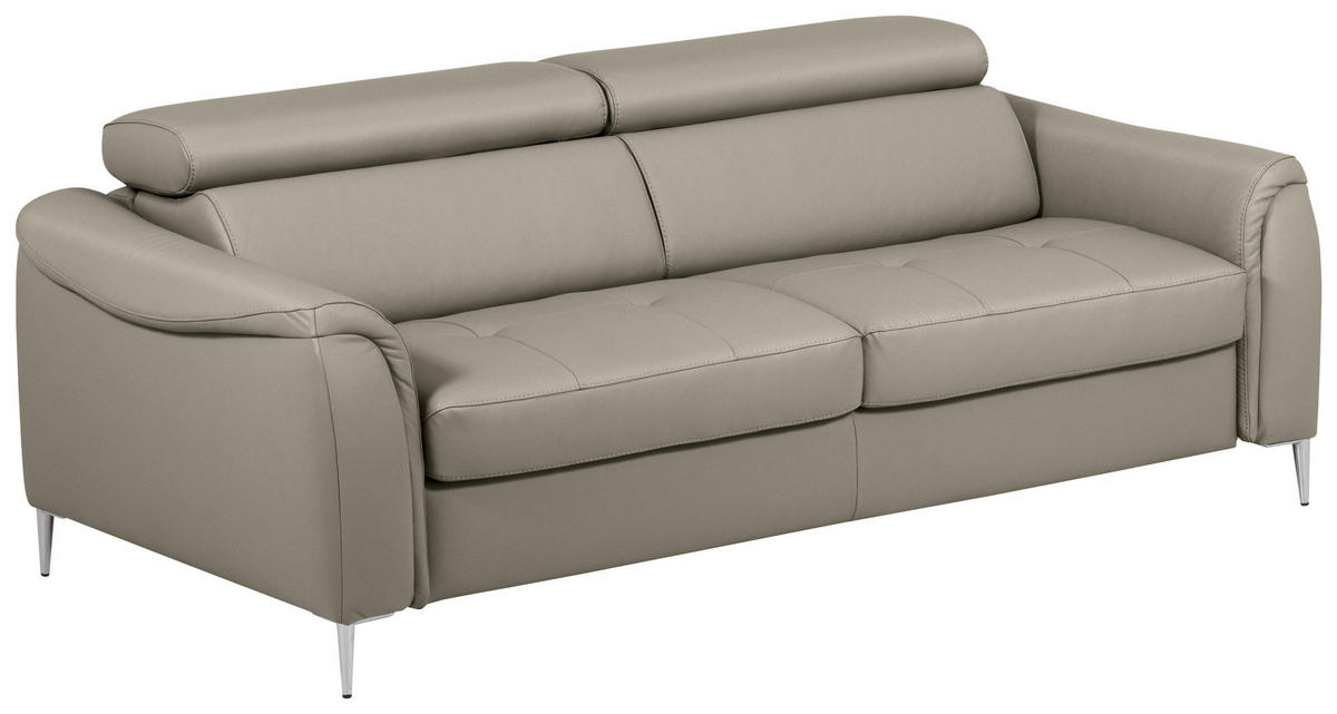 SCHLAFSOFA in Lederlook Echtleder Schlammfarben  - Schlammfarben, Design, Leder/Textil (203/77-98/103cm) - MID.YOU