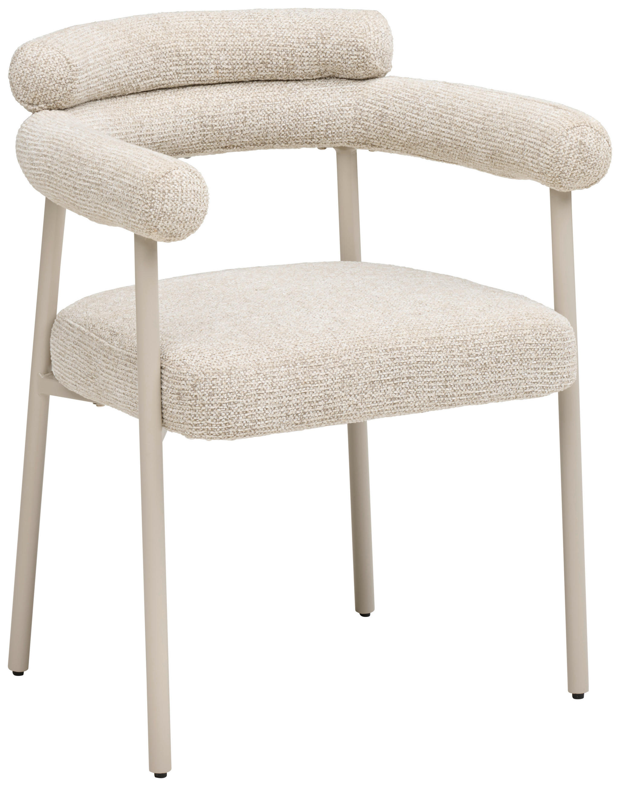 MID.YOU ŽIDLE S PODRUČKAMI, železo, tkaná látka, krémová, béžová