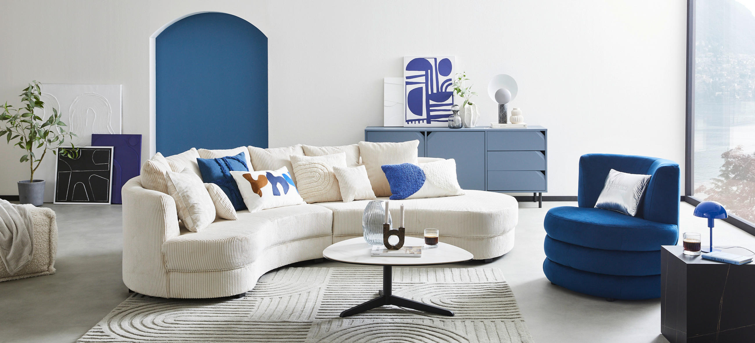 SOFFA i textil beige  - beige/grå, Design, textil/plast (300/160cm) - Livetastic