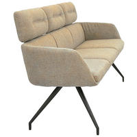 SITZBANK 200/91/70 cm Webstoff Schwarz, Graubraun  - Graubraun/Schwarz, Design, Textil/Metall (200/91/70cm) - Dieter Knoll