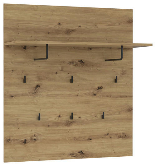 GARDEROBENPANEEL  in 89,1/100/30 cm  - Eichefarben/Schwarz, Basics, Holzwerkstoff/Kunststoff (89,1/100/30cm) - Livetastic