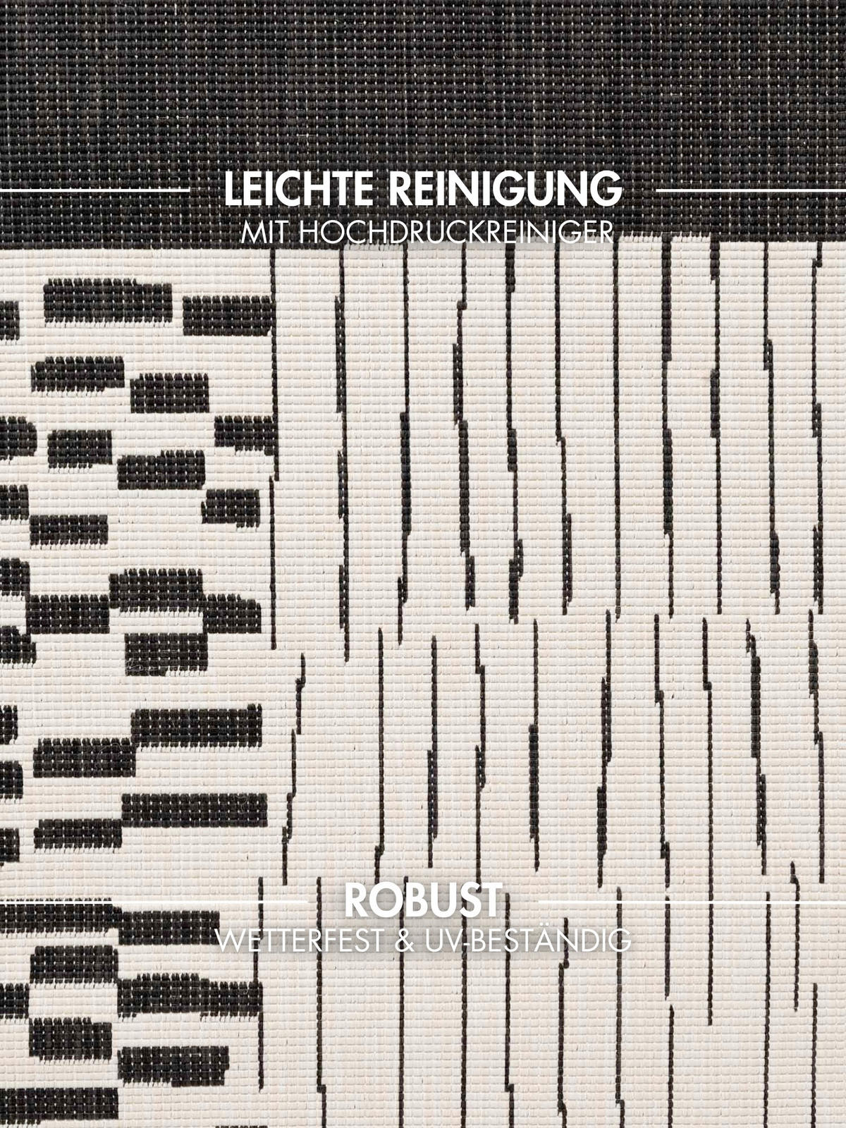 FLACHWEBETEPPICH 120/170 cm Haringey Schwarz, Weiß  - Schwarz/Weiß, Basics, Kunststoff (120/170cm)