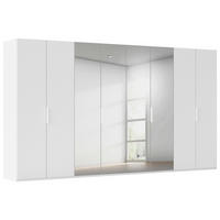 DREHTÜRENSCHRANK 400/235/61 cm,  in Weiß, 8 Tür(en)  - Weiß, Basics, Glas/Holzwerkstoff (400/235/61cm) - Novel