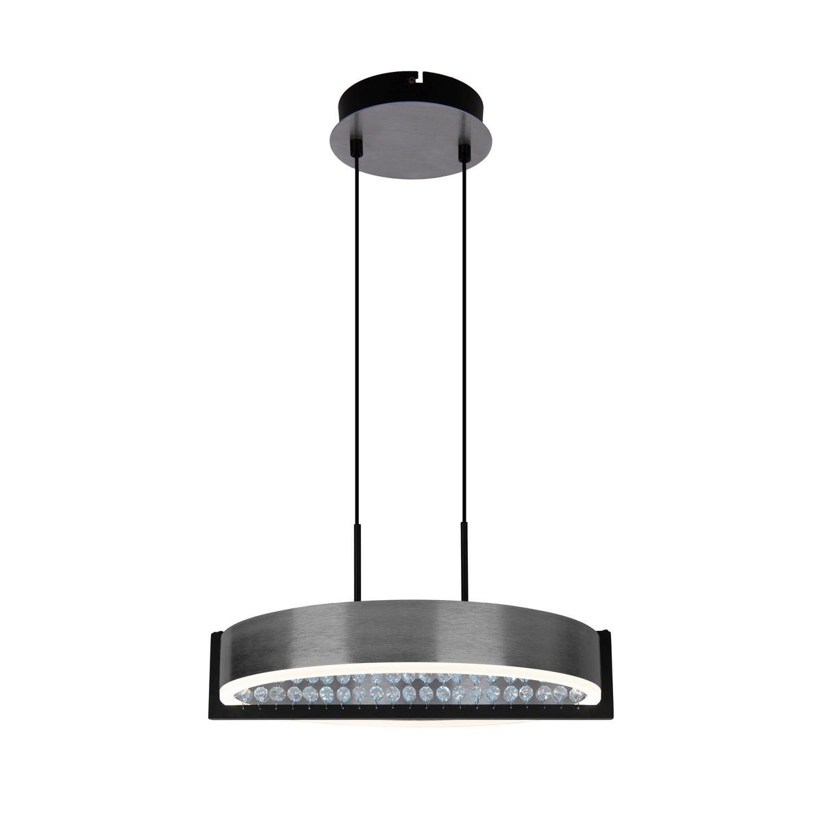 LED-PENDELLEUCHTE YVARIS 53,2/50/120 cm   - Chromfarben/Schwarz, Design, Kunststoff/Metall (53,2/50/120cm) - Näve