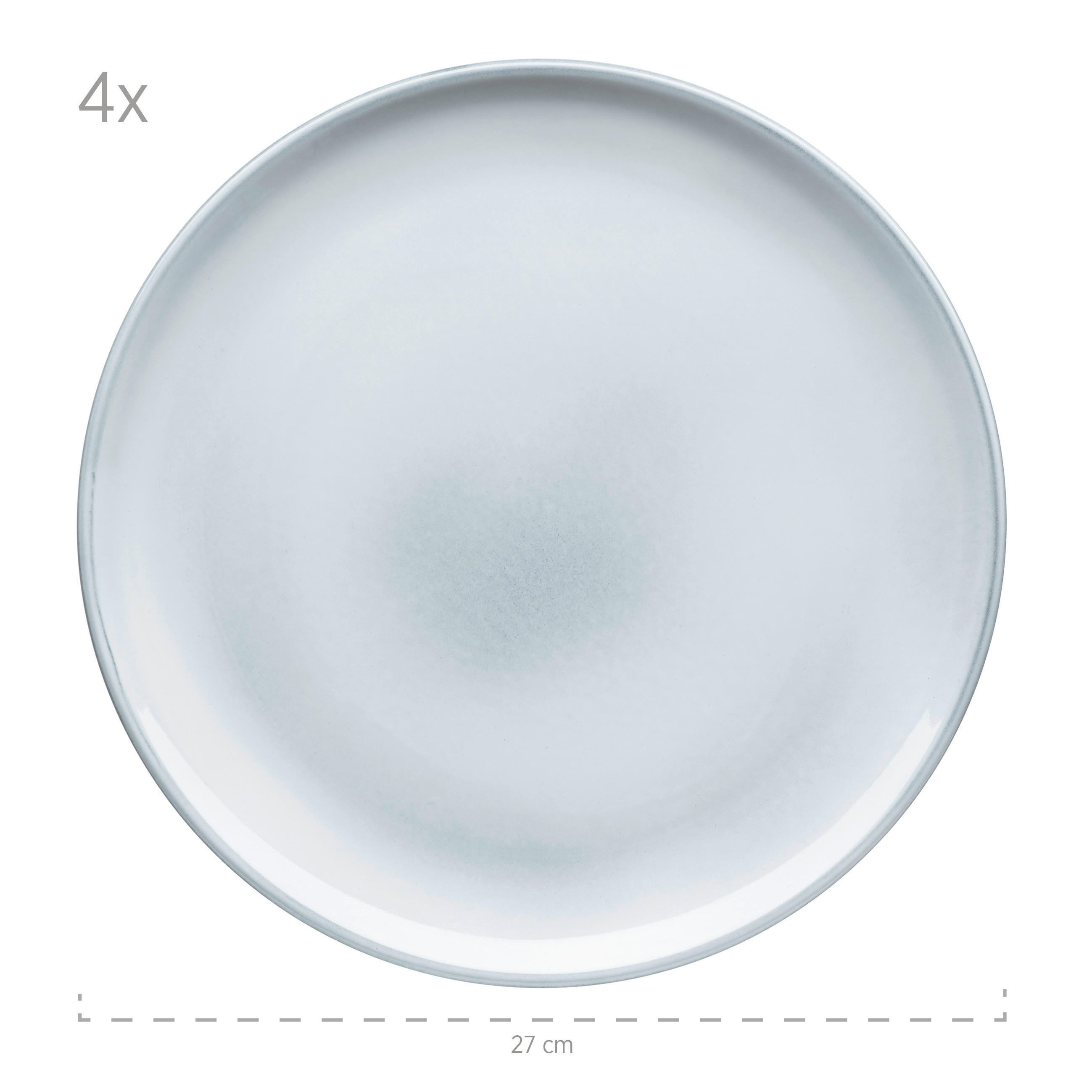 TAFELSERVICE Hellblau 8-teilig  - Hellblau, Basics, Keramik - Mäser