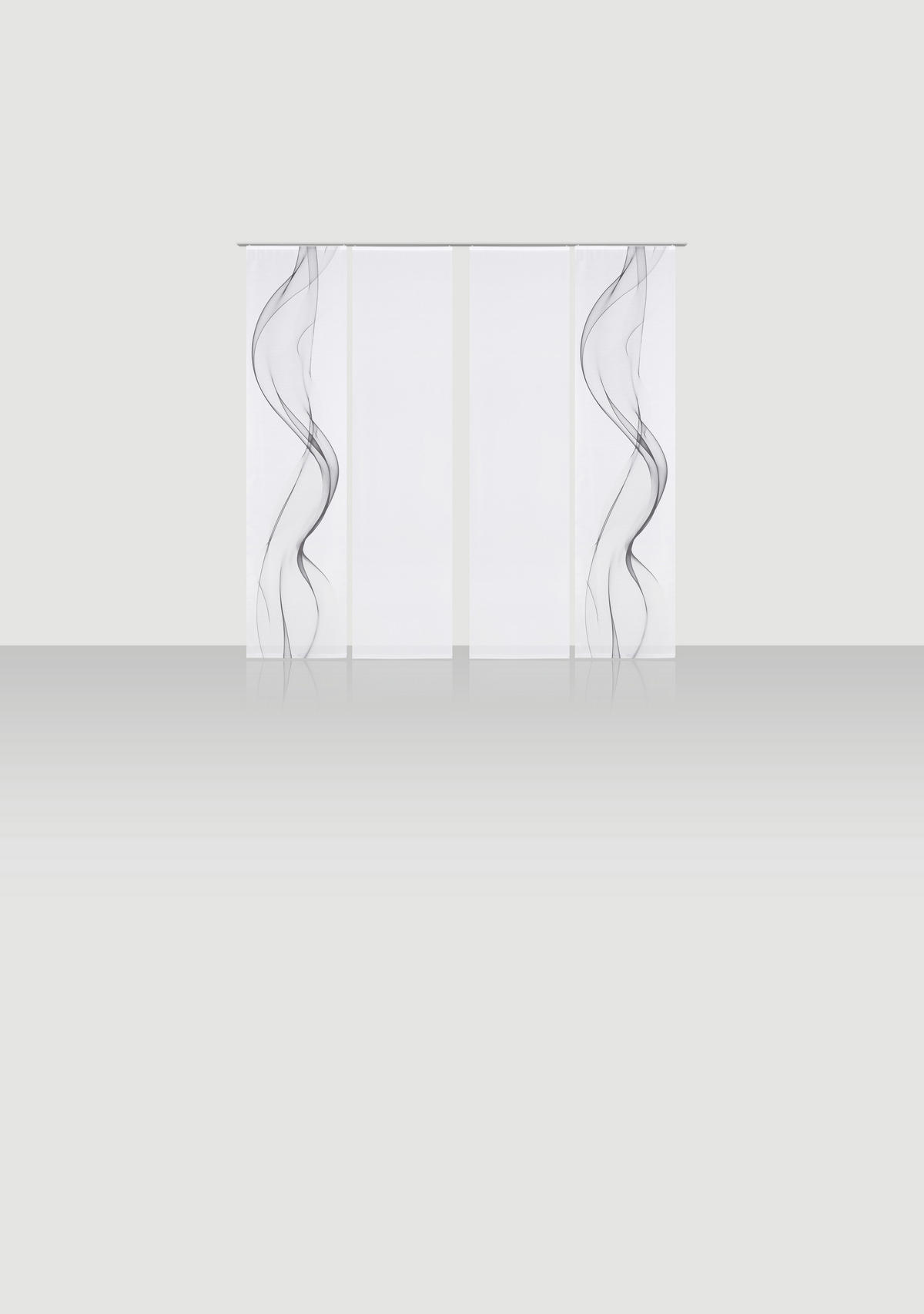 FLÄCHENVORHANG  4 Stück  halbtransparent   60/245 cm  - Weiß/Grau, Design, Textil (60/245cm) - Novel