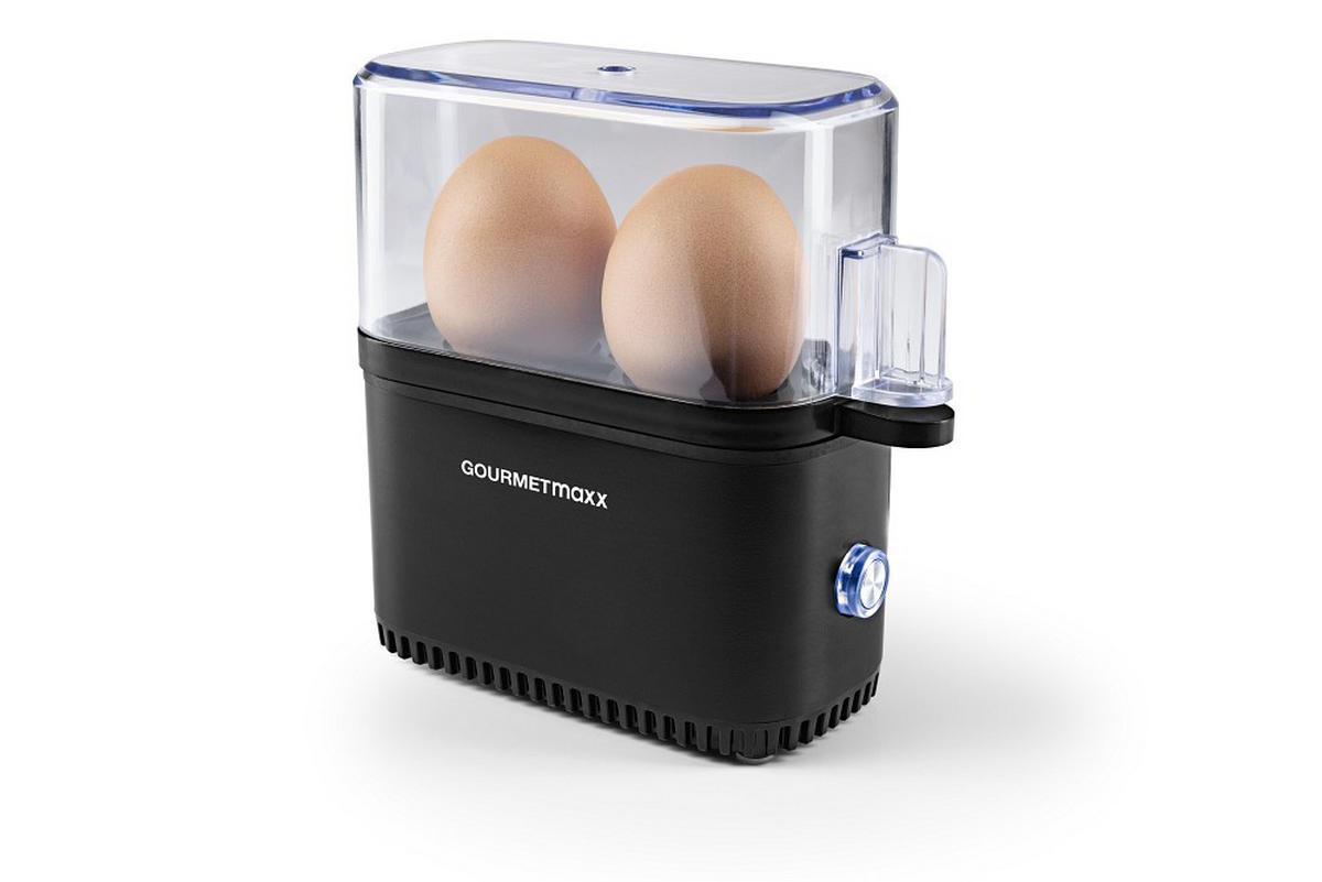 EIERKOCHER GOURMETmaxx  - Schwarz, Basics, Kunststoff/Metall (18,50/14,50/6,5cm) - GOURMETMAXX