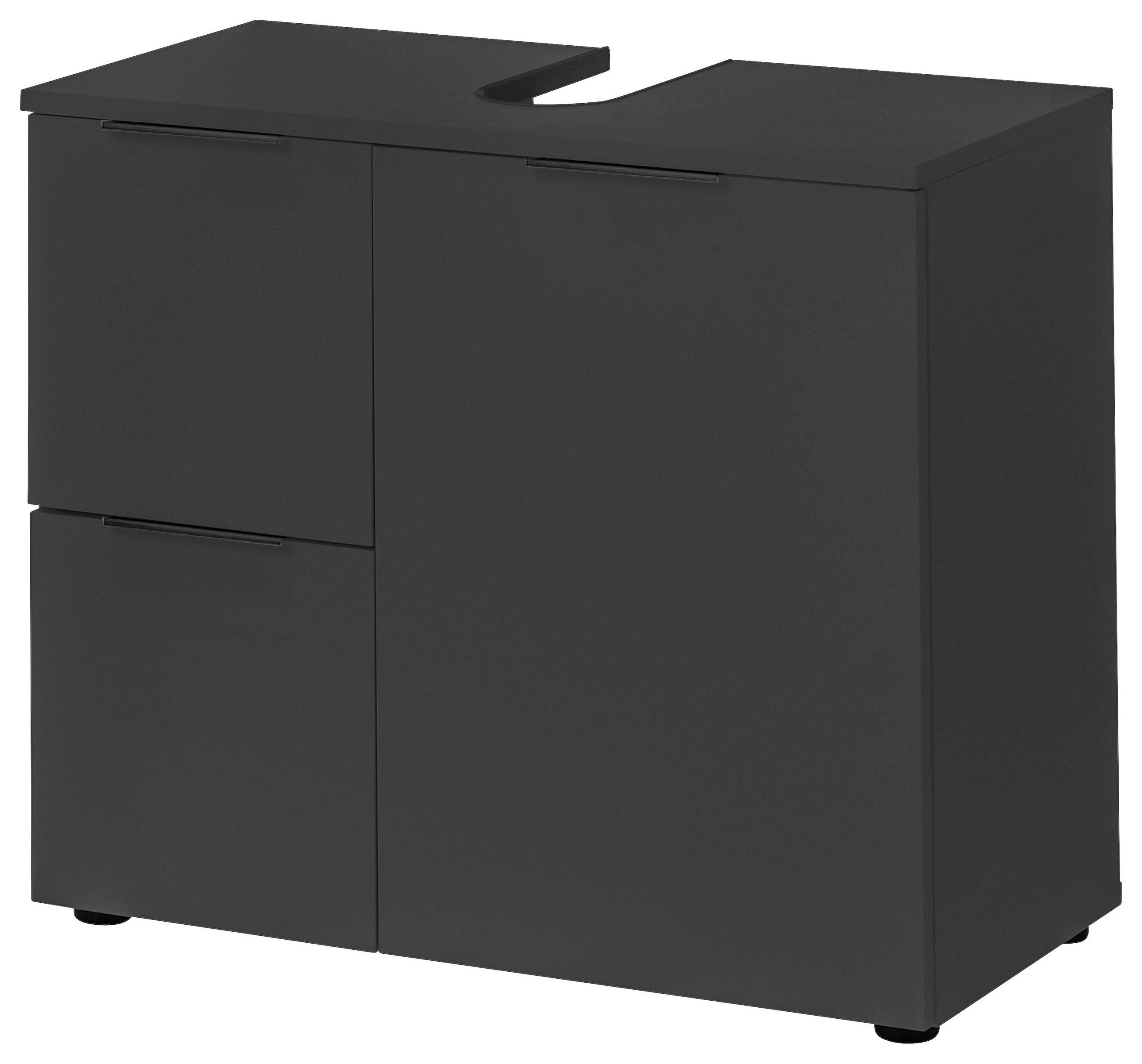 Xora Waschbeckenunterschrank Porto Schwarz 70x60x35 cm