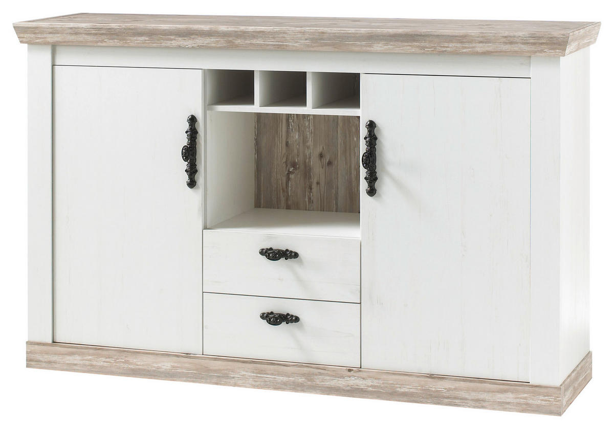 SIDEBOARD  in 167/104/44 cm  - Hellbraun/Schwarz, Design, Holzwerkstoff/Metall (167/104/44cm) - MID.YOU