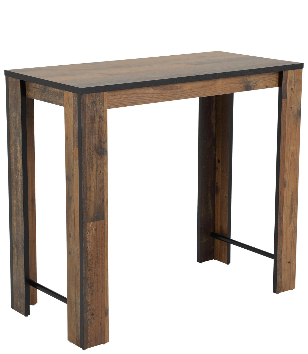 BARTISCH rechteckig Schwarz, Dunkelbraun  - Dunkelbraun/Schwarz, MODERN, Holzwerkstoff/Metall (120/58/108cm) - Carryhome