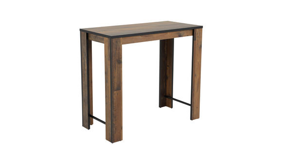BARTISCH rechteckig Schwarz, Dunkelbraun  - Dunkelbraun/Schwarz, MODERN, Holzwerkstoff/Metall (120/58/108cm) - Carryhome