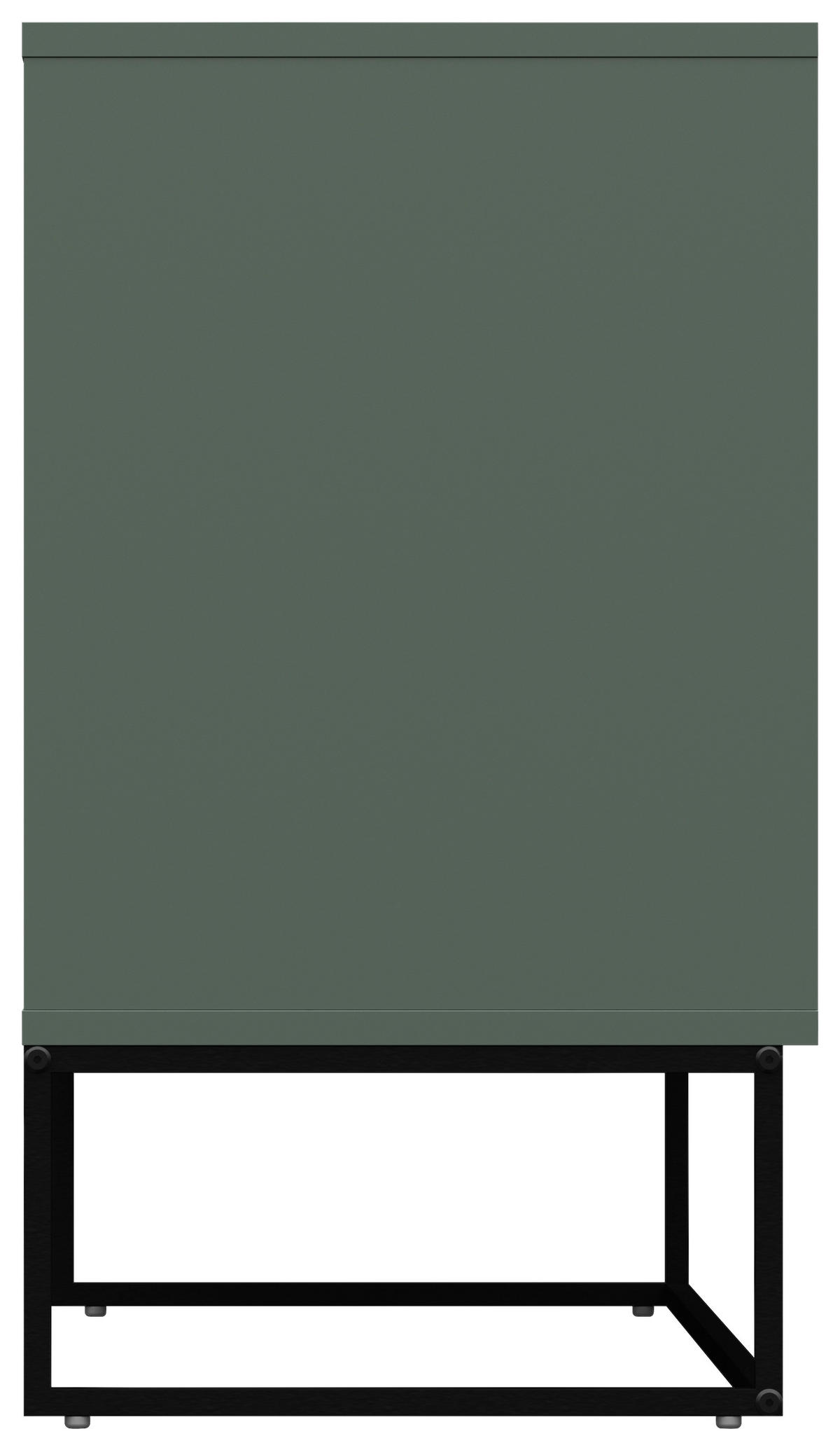 KOMMODE Lipp  in 118/76/43 cm  - Dunkelgrün/Schwarz, Design, Holzwerkstoff/Metall (118/76/43cm)
