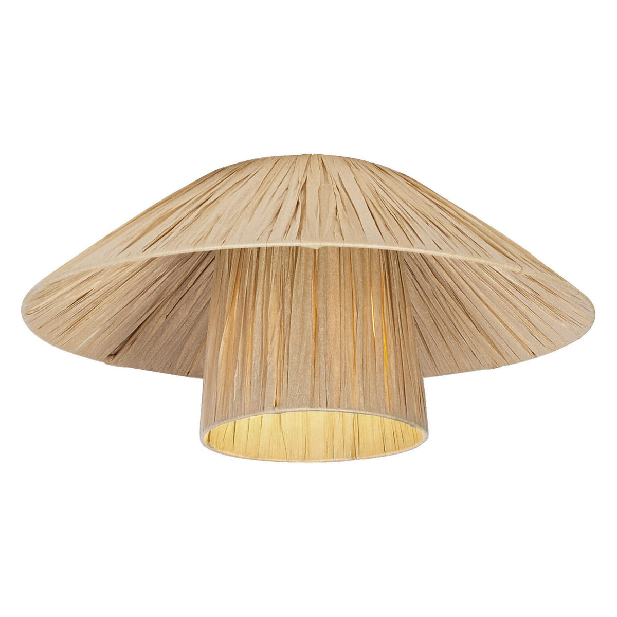 DECKENLEUCHTE  40/18.6 cm    - Hellbraun, Natur, Naturmaterialien/Metall (40/18.6cm) - Osram