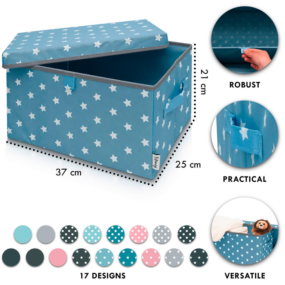 AUFBEWAHRUNGSBOXEN-SET  - Blau, Basics, Kunststoff (37/25/21cm) - Lifeney