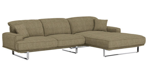 ECKSOFA Braun Webstoff  - Braun, Design, Textil/Metall (304/184cm) - Dieter Knoll