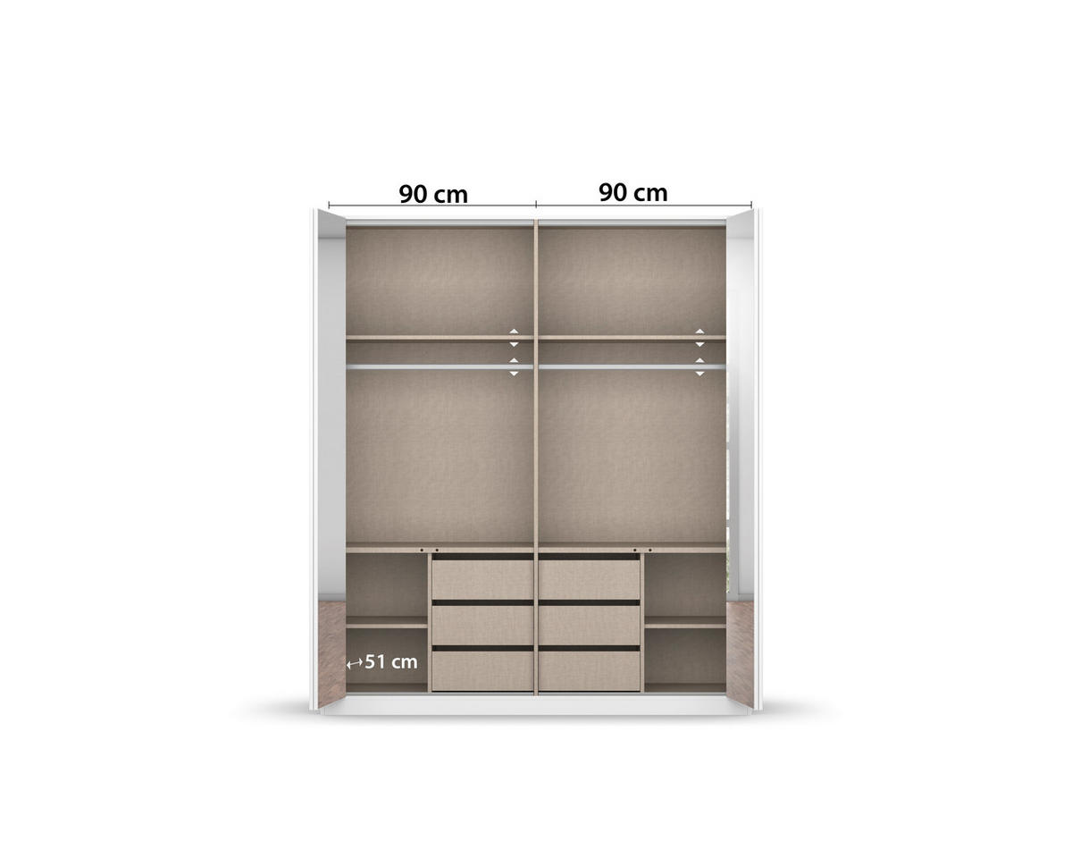 FALTTÜRENSCHRANK in Dunkelgrau  - Dunkelgrau, Holzwerkstoff (181/229/54cm) - Boxxx
