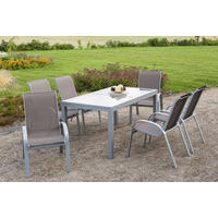 GARTENSTUHL Metall, Textil Silberfarben, Taupe  - Taupe/Silberfarben, KONVENTIONELL, Textil/Metall (56/97/76cm) - Gardenson