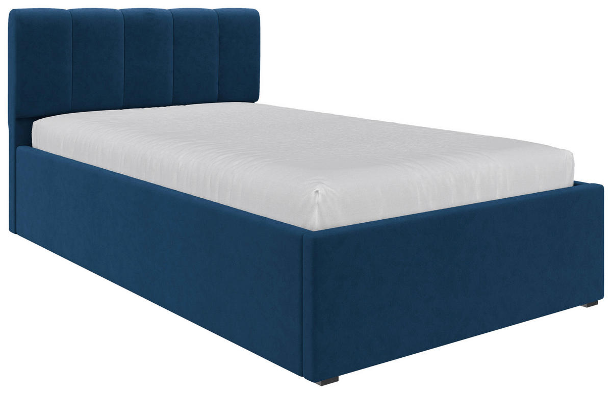 POLSTERBETT Lattenrost, Bettkasten Royalblau 120/200 cm  - Royalblau/Schwarz, Design, Holz/Kunststoff (120/200cm) - Stylife