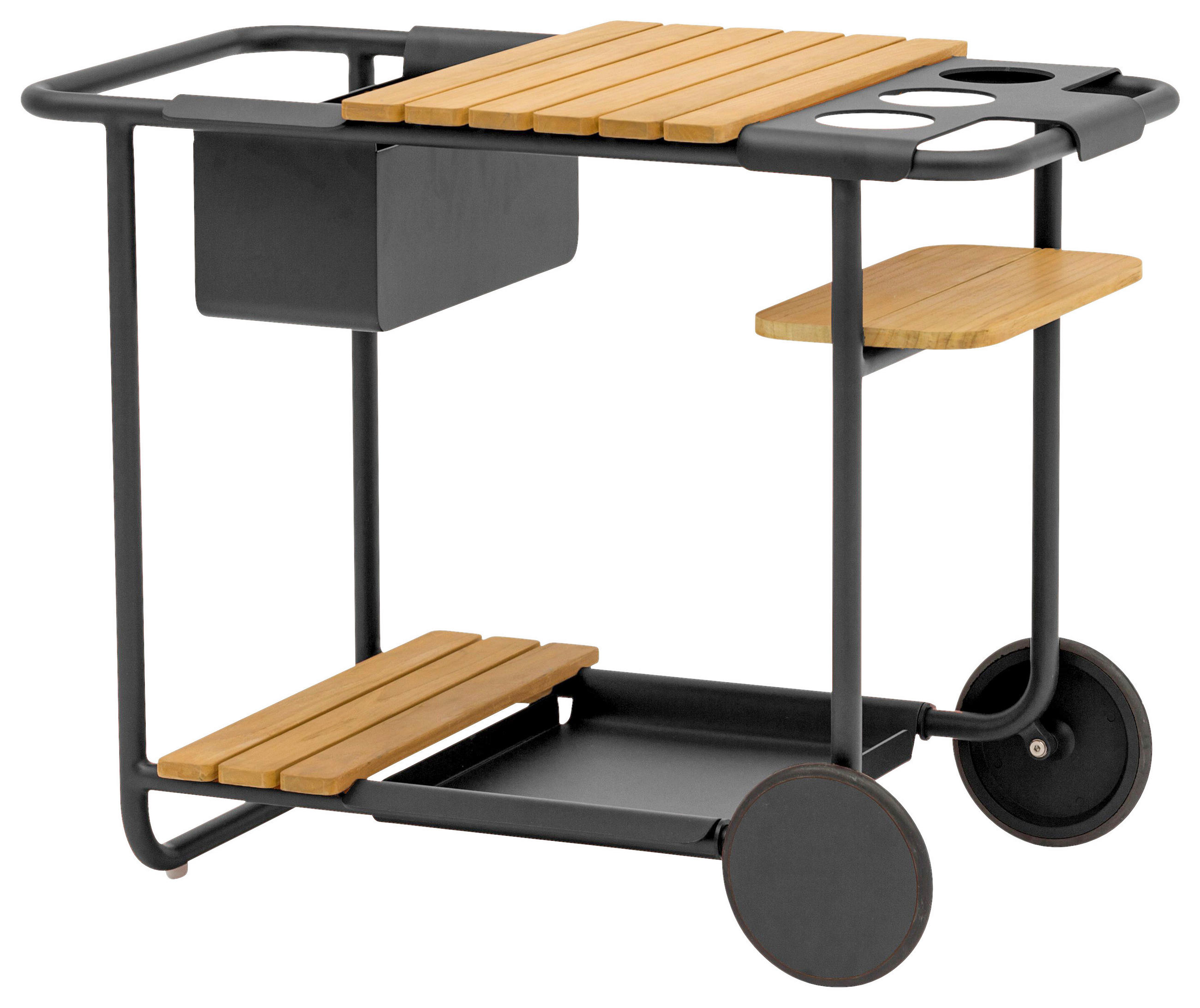 GARTEN-SERVIERWAGEN Holz, Metall  - Graphitfarben/Teakfarben, Design, Holz/Metall (90,5/51,5/68cm) - Zebra 