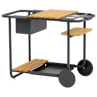 GARTEN-SERVIERWAGEN Holz, Metall  - Graphitfarben/Teakfarben, Design, Holz/Metall (90,5/51,5/68cm) - Zebra 