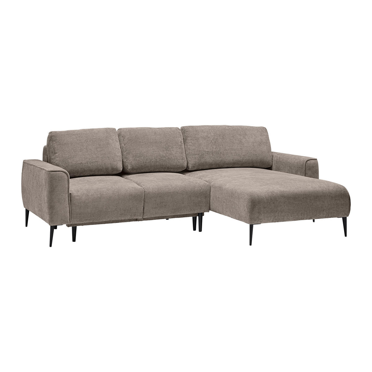 HÖRNSOFFA i vävt tyg beige  - beige/svart, Modern, metall/textil (255/164cm) - MID.YOU
