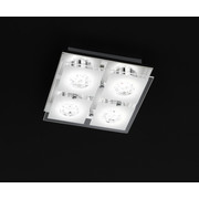 LED-DECKENLEUCHTE - Chromfarben, Design, Glas/Metall (22/7/22cm)
