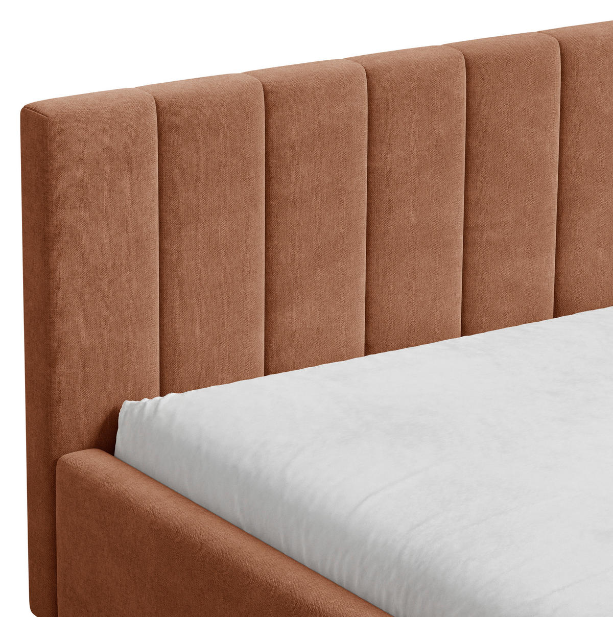 POLSTERBETT 160/200 cm,  in Terracotta, Lattenrost, Bettkasten,  - Terracotta/Schwarz, MODERN, Holz/Kunststoff (160/200cm) - Livetastic
