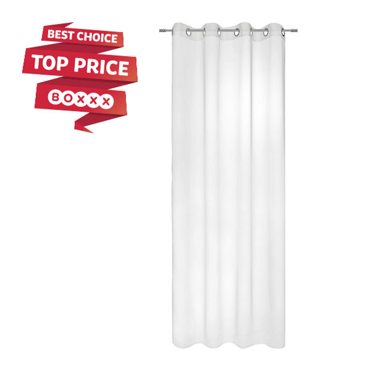 ÖSENVORHANG transparent  - Weiß, Basics, Textil (140/245cm) - Boxxx