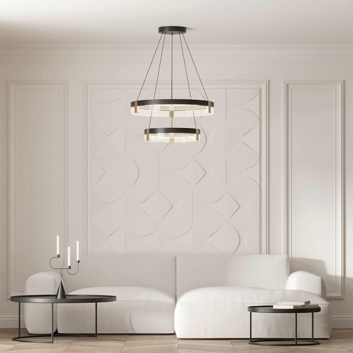LED-HÄNGELEUCHTE Plum  150/60/60 cm  - Schwarz, Design, Metall (150/60/60cm)