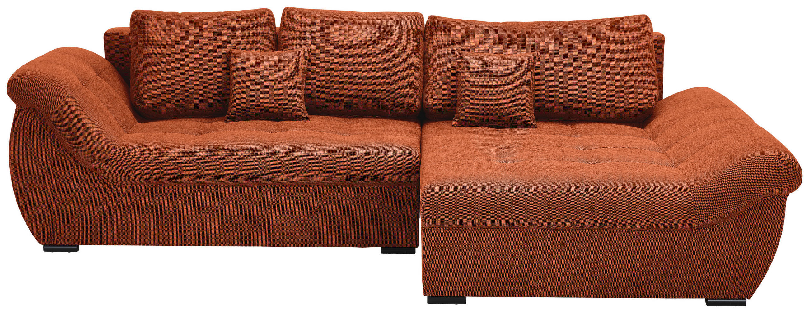 ECKSOFA Rostfarben Flachgewebe  - Rostfarben/Schwarz, Design, Kunststoff/Textil (278/175cm) - Xora