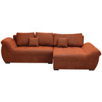ECKSOFA Rostfarben Flachgewebe  - Rostfarben/Schwarz, Design, Kunststoff/Textil (278/175cm) - Xora