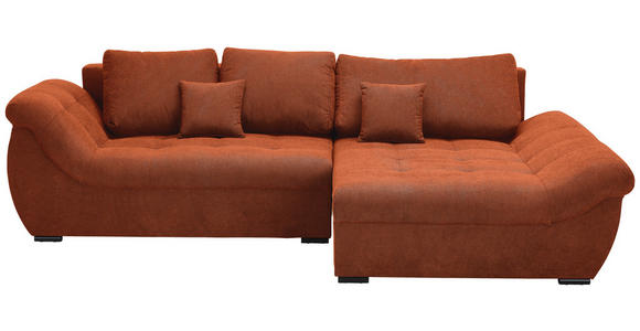 ECKSOFA Rostfarben Flachgewebe - Rostfarben/Schwarz, Design, Kunststoff/Textil (278/175cm) - Xora