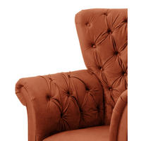 OHRENSESSEL in Velours Rostfarben  - Rostfarben/Schwarz, Design, Holz/Textil (96/112/86cm) - MID.YOU