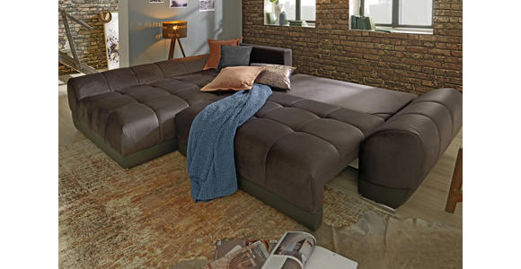 ECKSOFA in Braun, Grau, Rosa  - Braun/Rosa, MODERN, Textil/Metall (192/290cm) - Carryhome