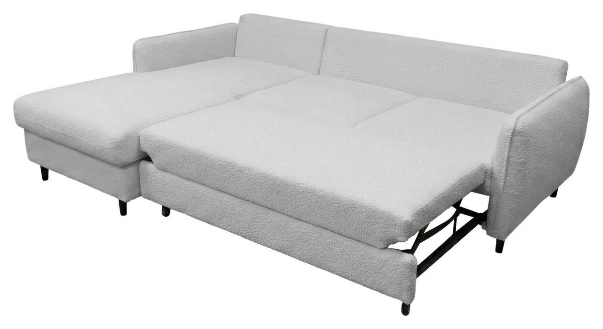 ECKSOFA LAPIT Hellgrau Chenille Zierkissen, Rückenkissen, Bettkasten  - Hellgrau/Schwarz, Design, Holz/Textil (170/240cm) - MID.YOU