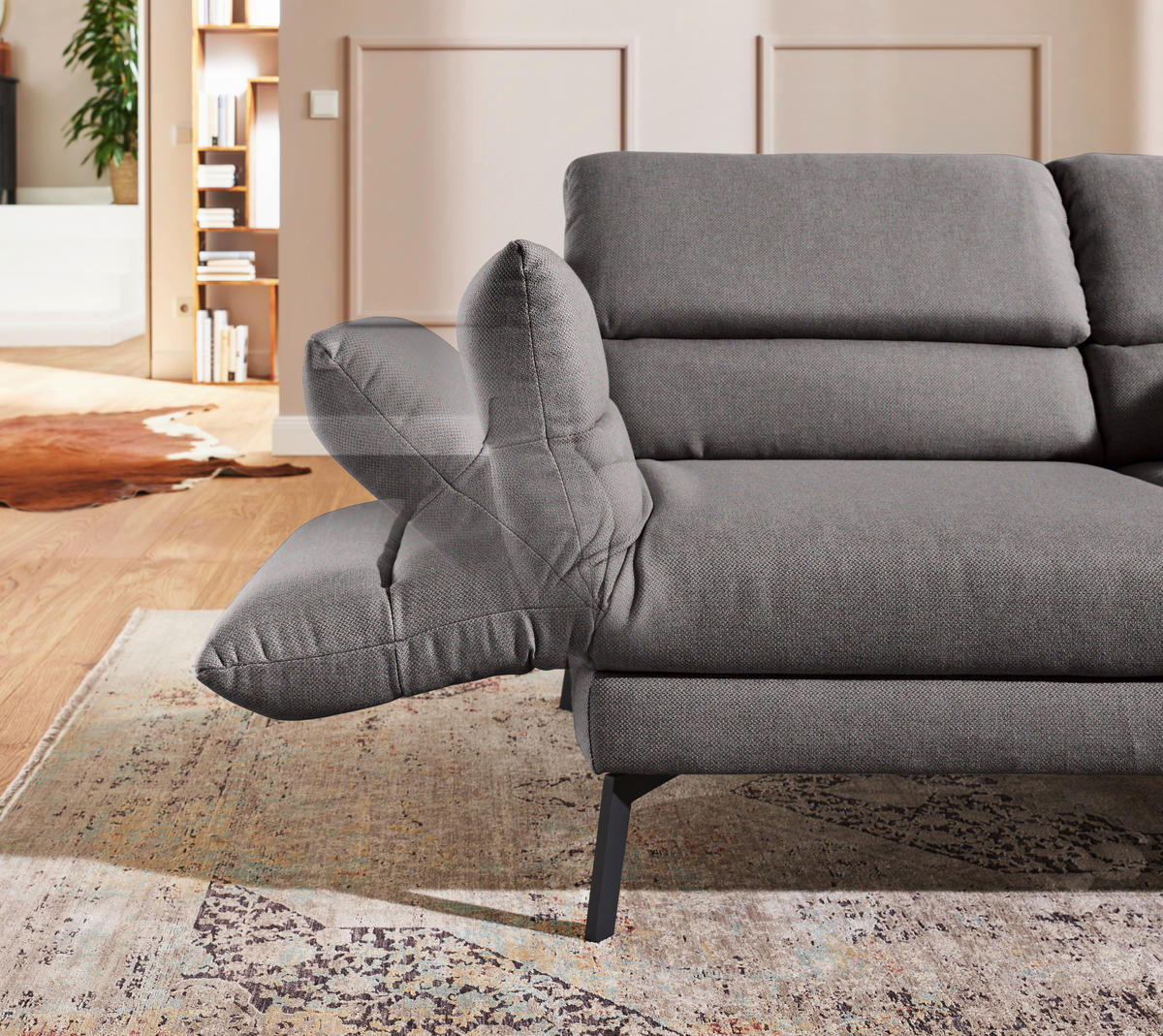2-SITZER-SOFA Flachgewebe Dunkelbraun  - Dunkelbraun/Schwarz, Design, Textil/Metall (178-226/83-113/96-177cm) - Dieter Knoll