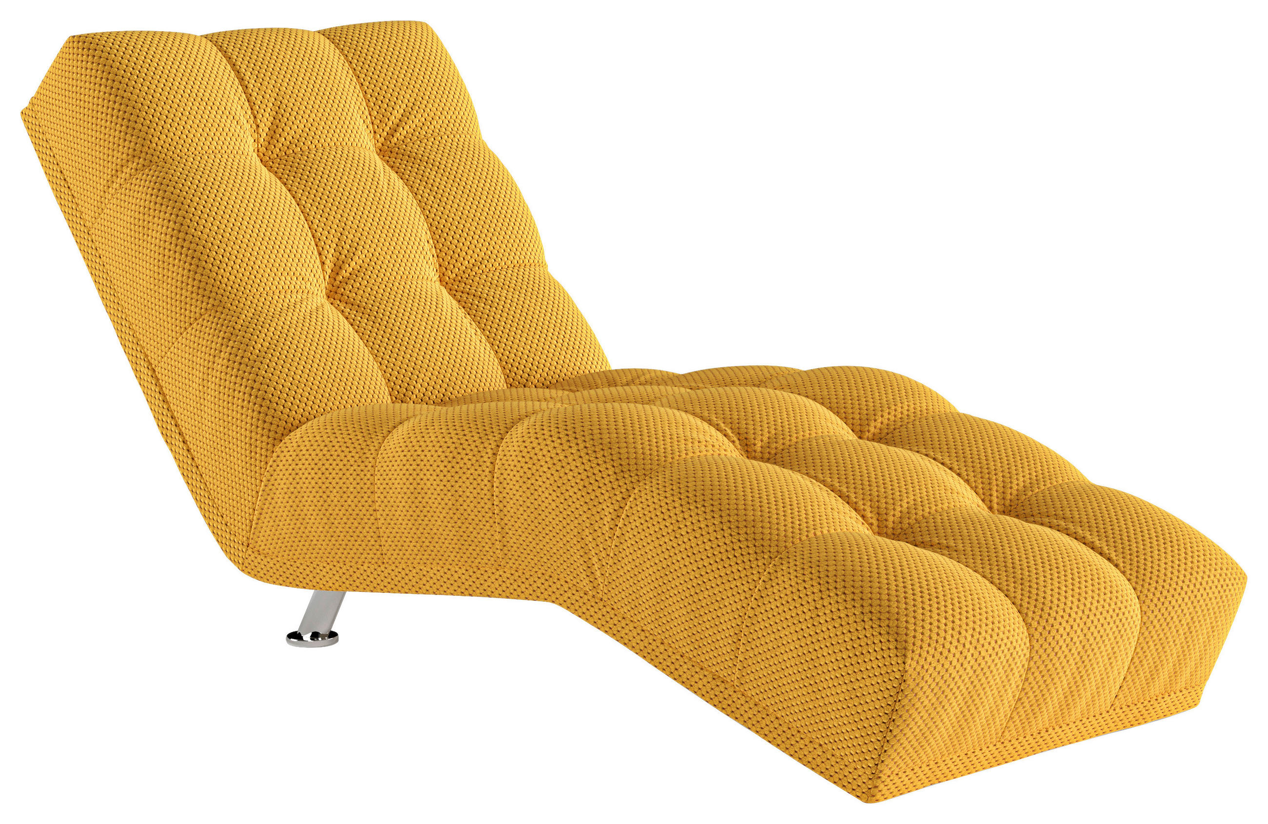FOTEL - ezüst/mustársárga, Basics, textil/fém (68/88/164cm) - Welnova