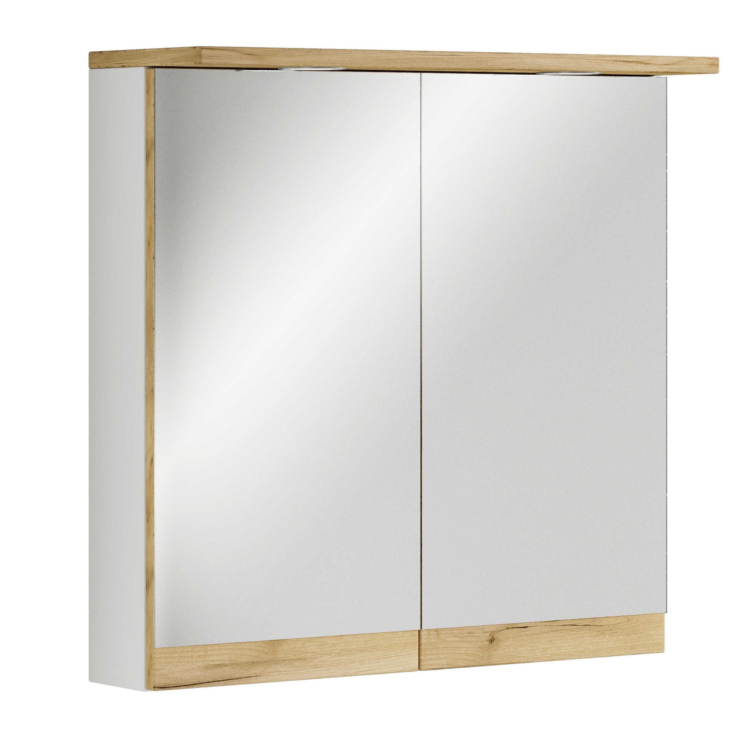 SPEGELSKÅP honungsek, vit 59/60/23 cm