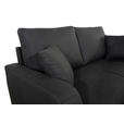 2-SITZER-SOFA in Lederlook Grau  - Schwarz/Grau, KONVENTIONELL, Holz/Textil (164/96/86cm) - Carryhome